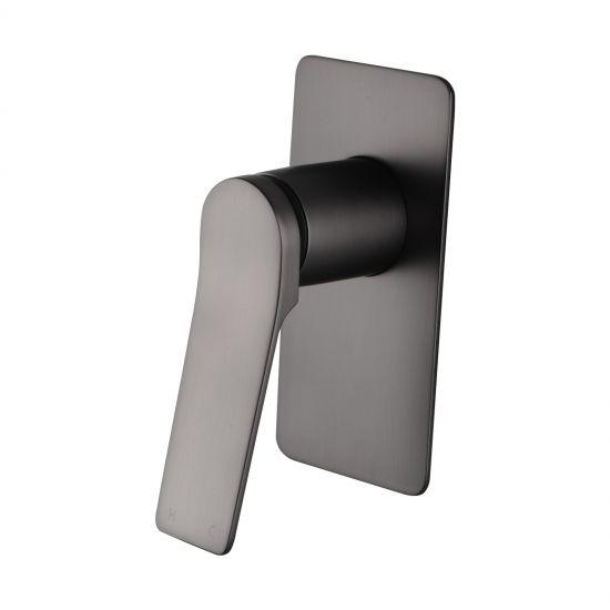 RUSHY Square Brushed Gun Metal Grey Built-in Shower Mixer(Brass) COLOR UP - Living and Bathroom