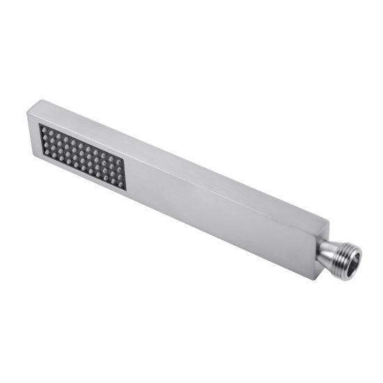 Brushed Nickel Brass Square Handheld Shower Spray Head - Living and Bathroom