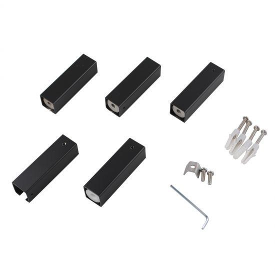 Square Matte Black Electric Heated Towel Rack 4 Bars - Living and Bathroom