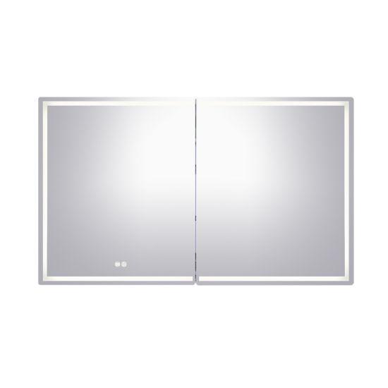 1200*720*139mm Silver Brushed Rectangular LED Mirror Shaving Cabinet(Double Doors,Anti-Fogging) - Living and Bathroom