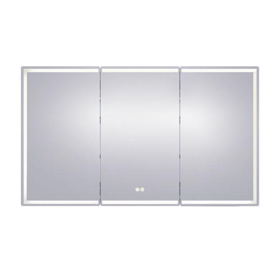 1500*720*139mm Silver Brushed Rectangular LED Mirror Shaving Cabinet(Three Doors,Anti-Fogging) - Living and Bathroom