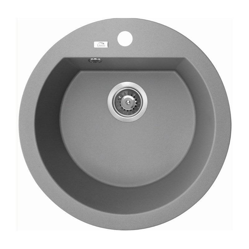 Laveo Dafne Grey Granite Single Bowl Stone Kitchen Sink 510*205mm(including Space Saving Siphon and Click-clack Plug)