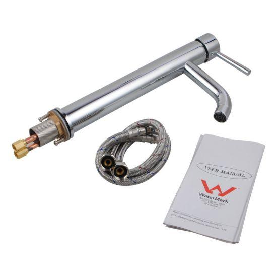 LUCID PIN Series Round Chrome Tall Basin Mixer - Living and Bathroom