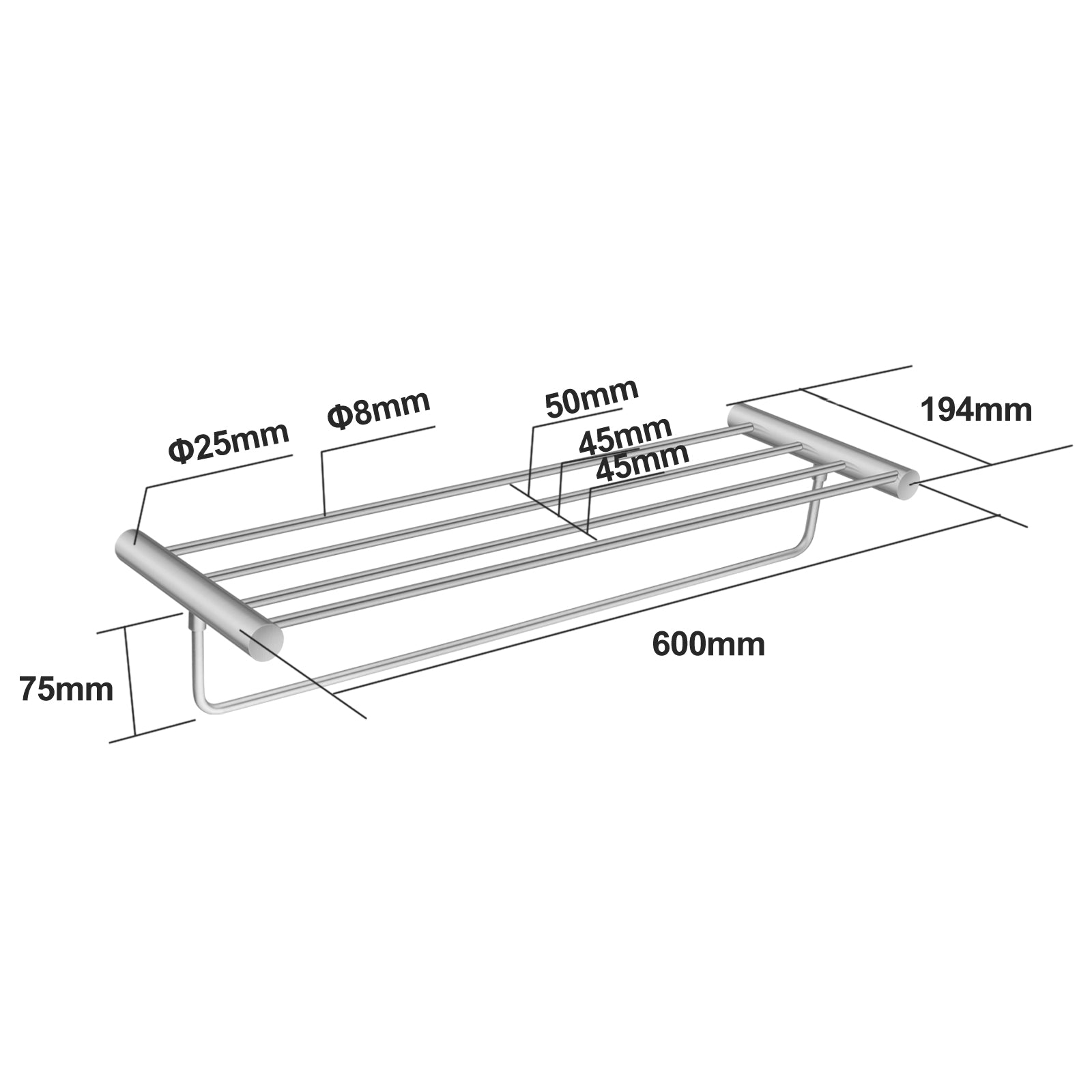 Brushed Nickel Shower Shelf