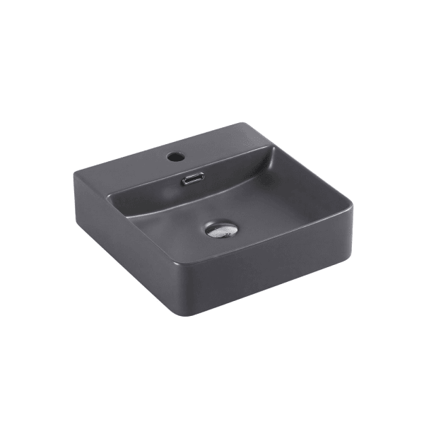 Marsay Nero Grey Wall Hung Square Basin - Living and Bathroom