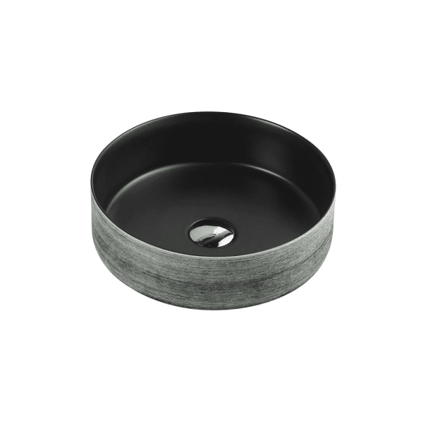 Sasso Touchline Black Above Counter Round Basin - Living and Bathroom