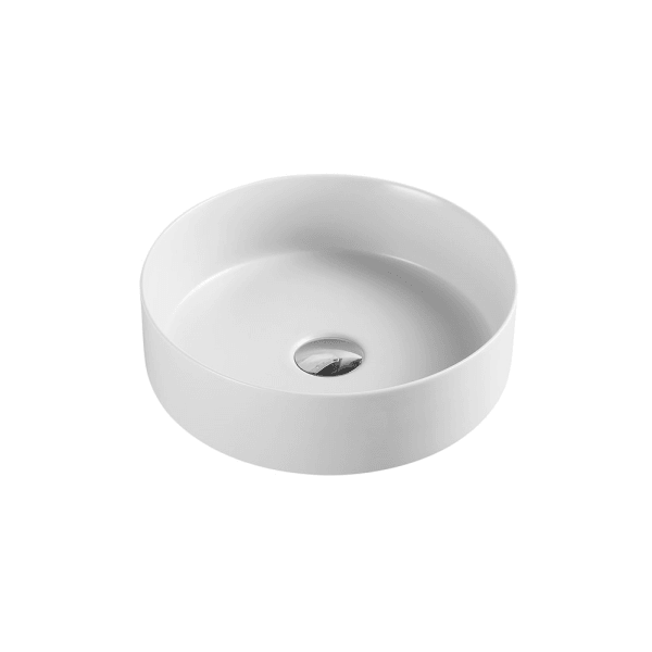 Sasso Matt White Above Counter Round Basin - Living and Bathroom