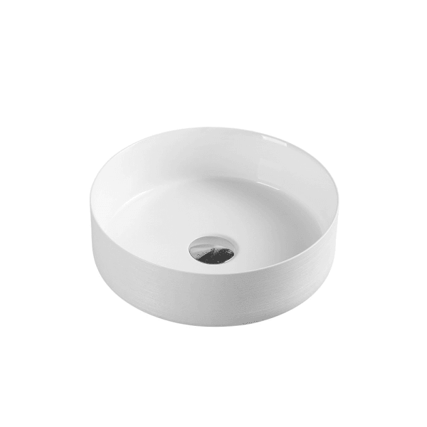 Sasso Touchline White Above Counter Round Basin - Living and Bathroom