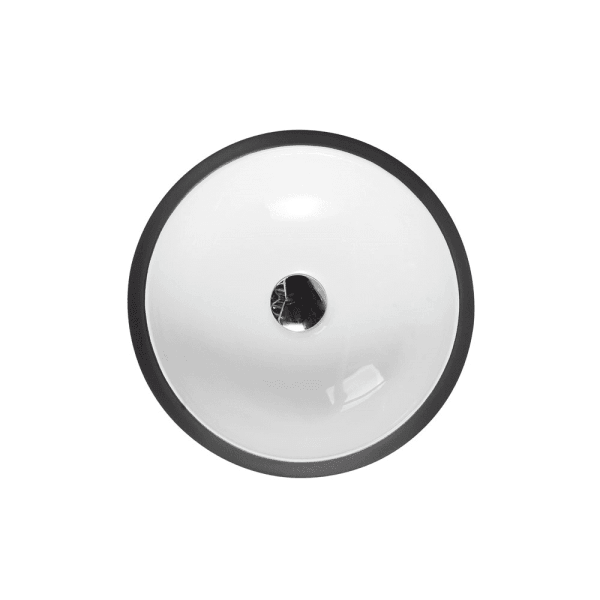 Trier White with Gunmetal finishing Above Counter Round Basin - Living and Bathroom