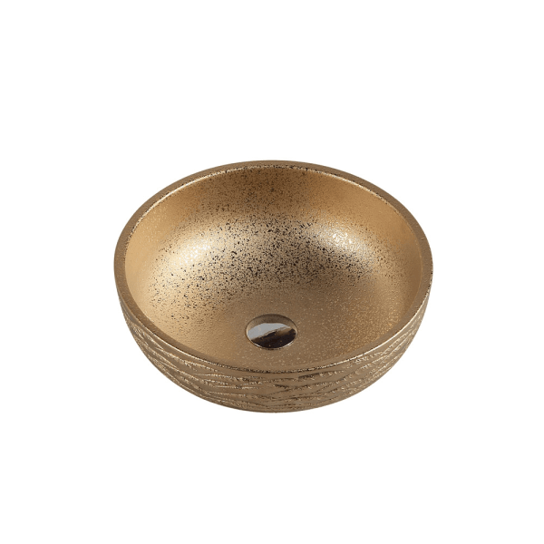 Trier 67 Art Gold Above Counter Round Basin - Living and Bathroom