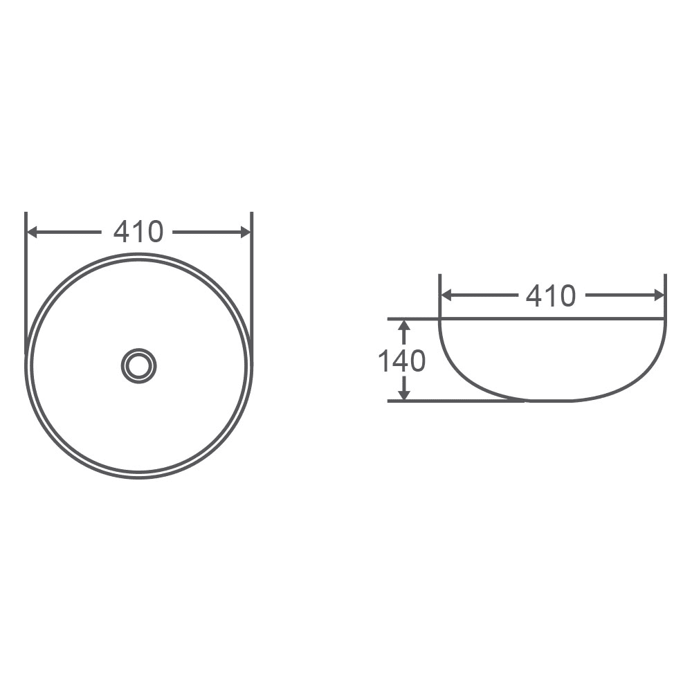 Trier 67 Art Gold Above Counter Round Basin - Living and Bathroom