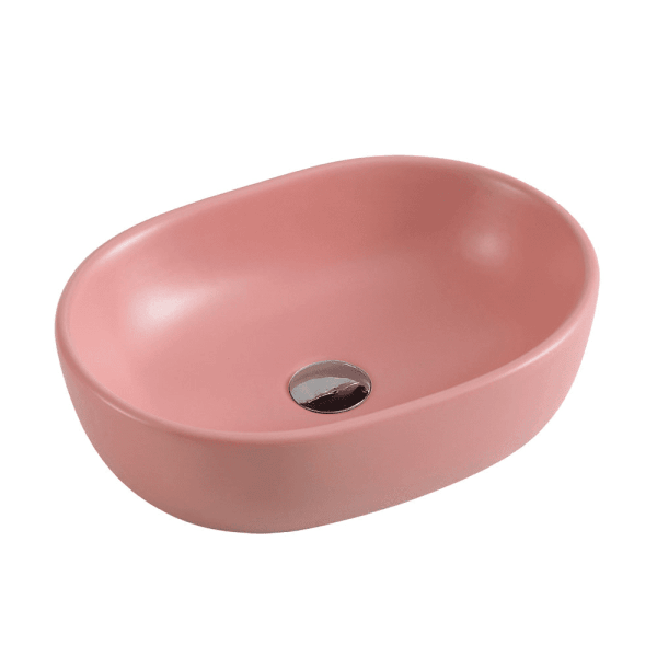 Vale Matt Pink Above Counter Basin - Living and Bathroom