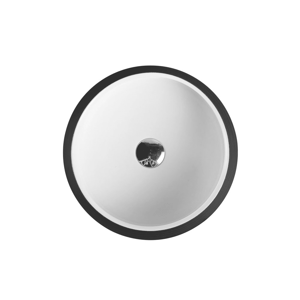 Trier White with Art Matt Black finishing Above Counter Round Basin - Living and Bathroom