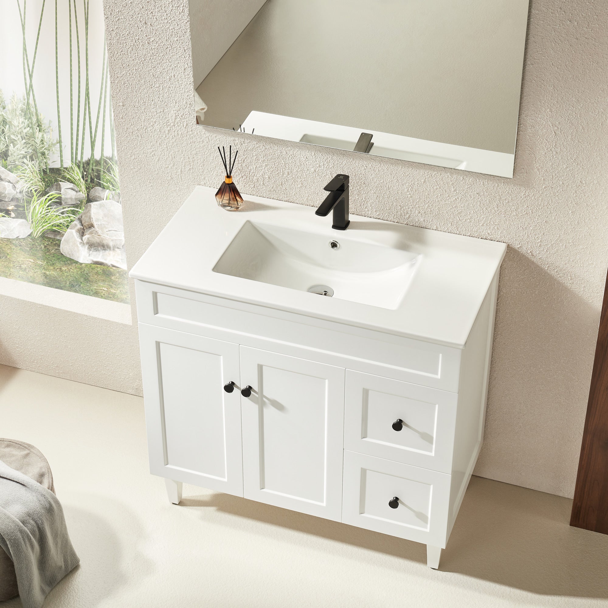 Harrington PVC Freestanding Vanity Matte White