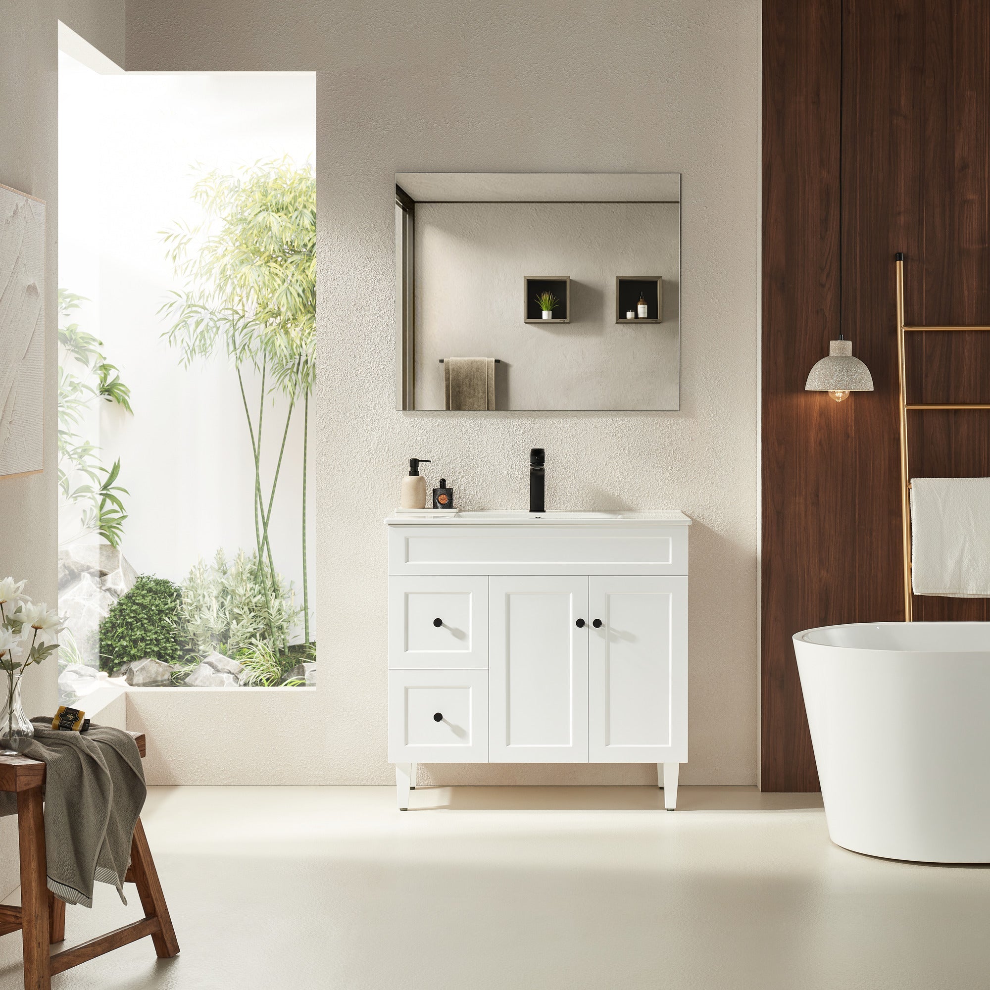 Harrington PVC Freestanding Vanity Matte White