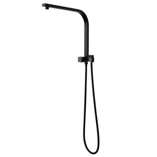 Square Black Shower Station without Shower Head and Handheld Shower - Living and Bathroom
