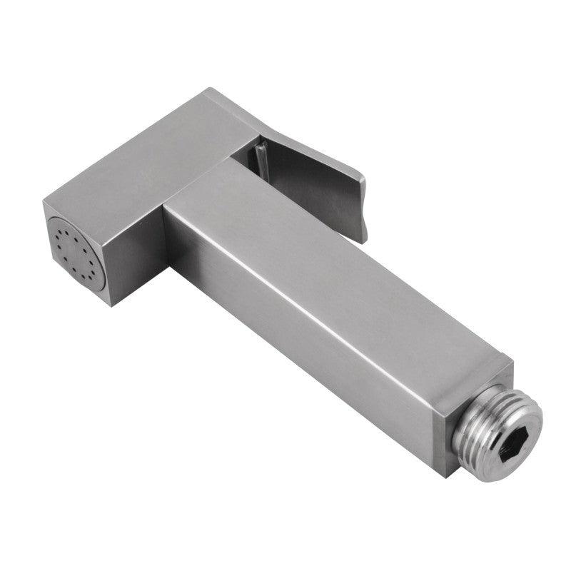 Square Chrome Brass Toilet Bidet Spray Kit with Stainless Steel Hose - Living and Bathroom