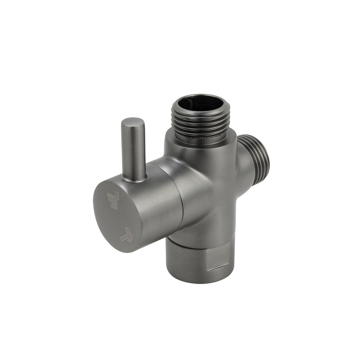 Brushed Gun Metal Grey Brass Bidet Diverter - Living and Bathroom