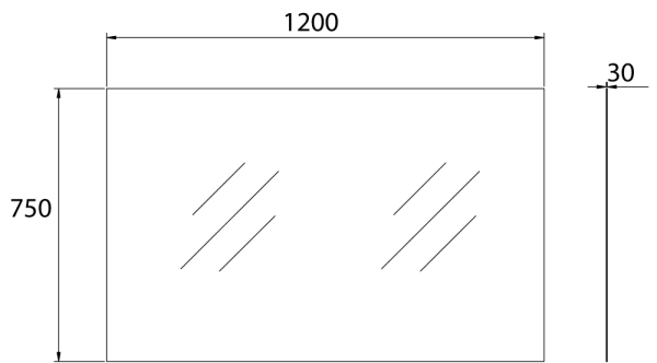 Pencil-edge Plain Mirror 120cm - Living and Bathroom