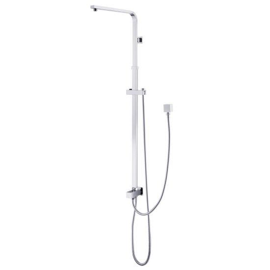 Square Chrome Shower Station without Shower Head and Handheld Shower - Living and Bathroom