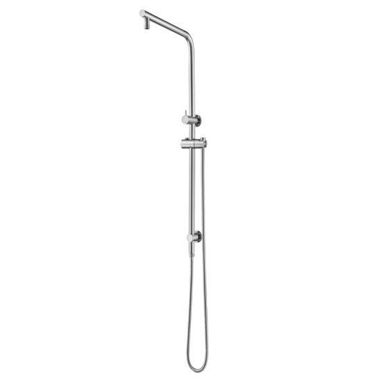 Right Angle Round Chrome Top Inlet Shower Rail - Living and Bathroom