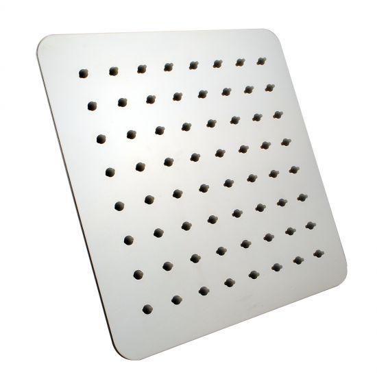 Square Chrome Brass Rainfall Shower Head 300mm - Living and Bathroom