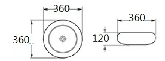 Gloss White Above counter basin 360*360*120mm