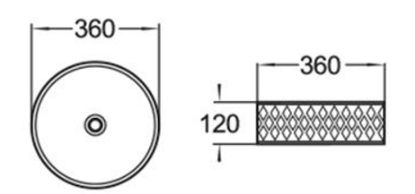 Glass White Above Counter Basin 360*360*120mm