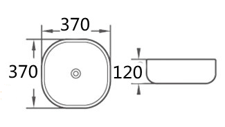Above counter basin 370*370*120mm