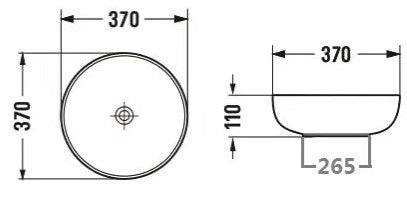Matte White Above Counter Basin – 370×370×110mm