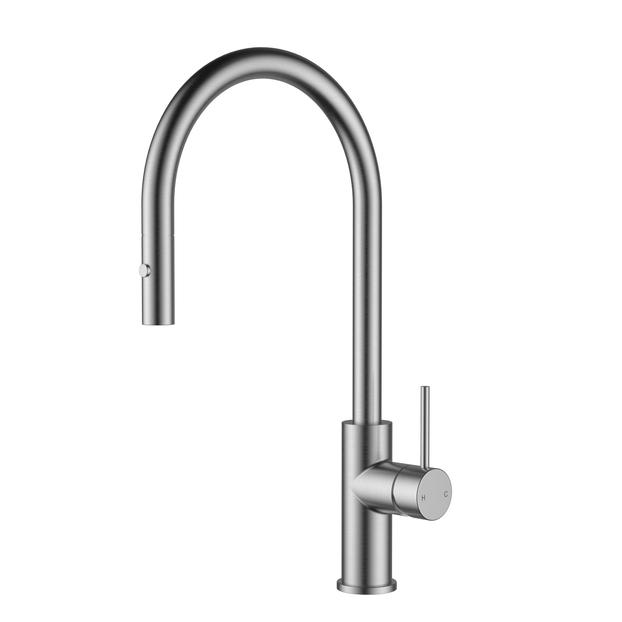Otus Slimline SS Gooseneck Pull-Out Kitchen And Laundry Sink Mixer Stainless Steel