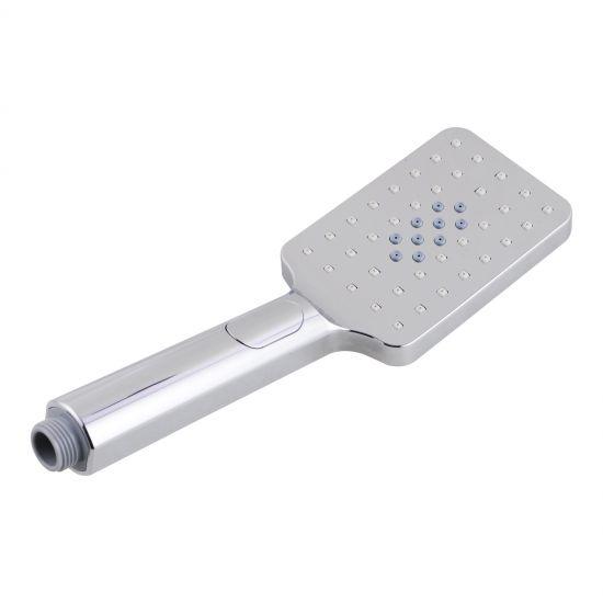 Square 3 Functions Chrome Rainfall Handheld Shower Head - Living and Bathroom