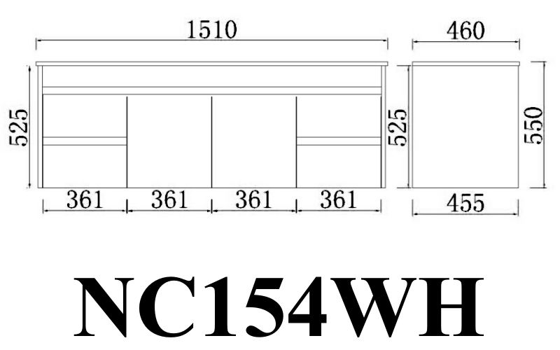 Nova NC154WH-DBCT Wall Hung