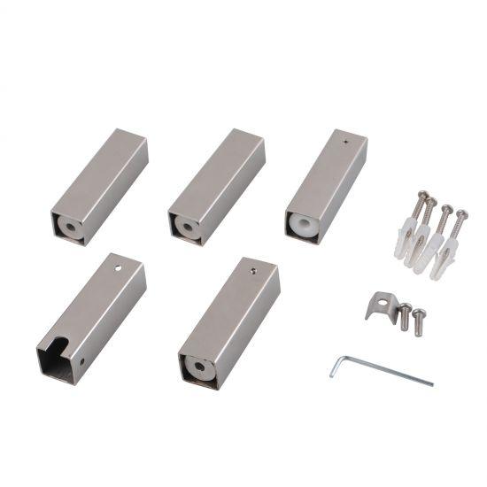 Square Chrome Electric Heated Towel Rack 4 Bars - Living and Bathroom