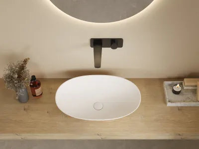 Kirra solid surface stone Above Counter Basin 580*380*140mm Matt White