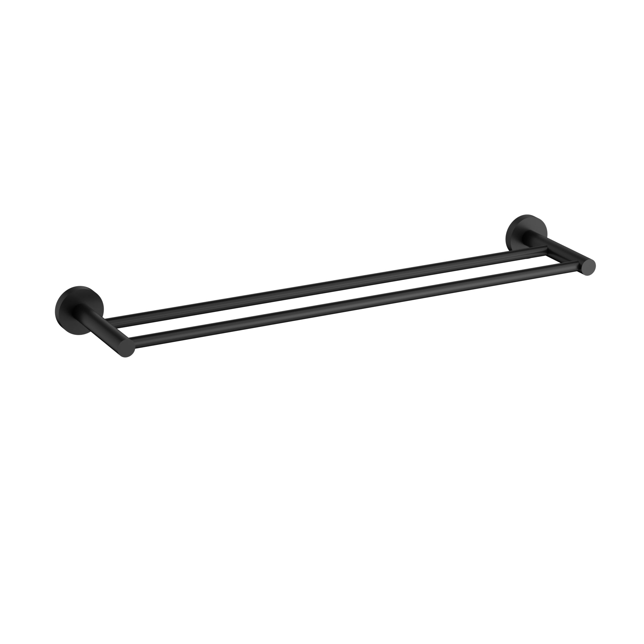 Otus Slimline Double Towel Rail 600mm-Matt Black