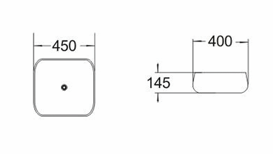 Above counter basin 450*400*145mm