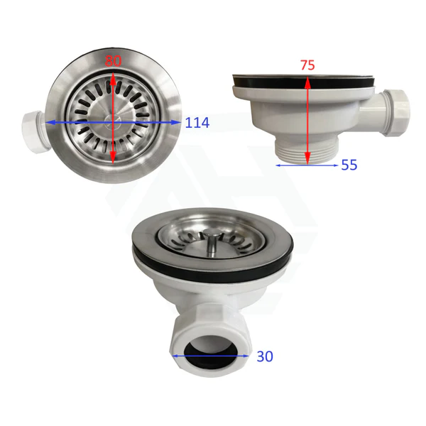 Chrome Kitchen Sink Waste with Overflow