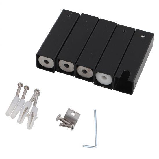 Square Matte Black Electric Heated Towel Rack 9 Bars - Living and Bathroom
