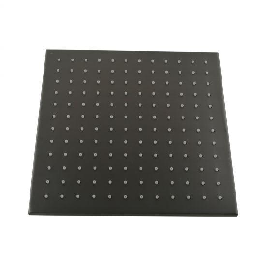 Square Gun Metal Grey Brass Rainfall Shower Head 250mm - Living and Bathroom