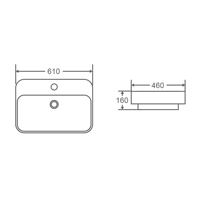 Cosy 61M Insert Basin - Living and Bathroom