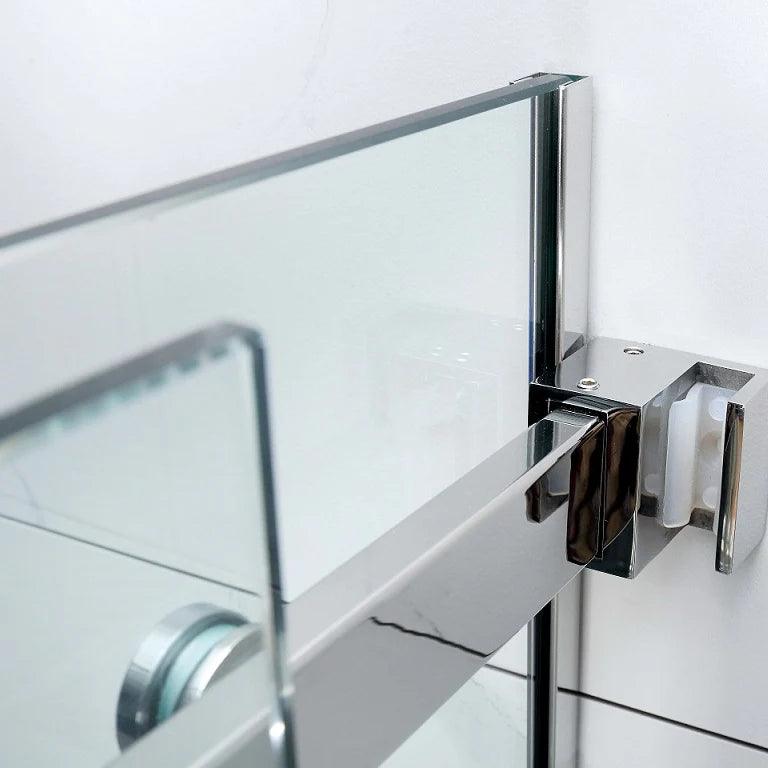 Frameless Adjustable Wall to Wall Sliding Shower Screen Chrome - Living and Bathroom
