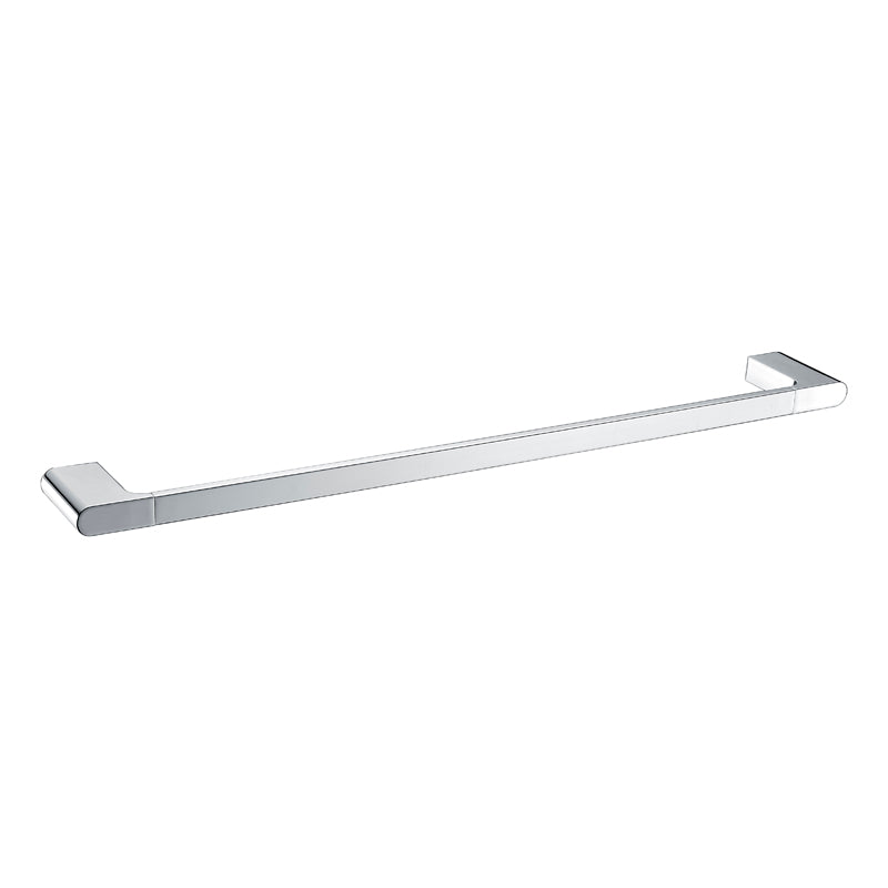 Cora Round Cornered Rectangle Single Towel Rail 800 mm - Chrome