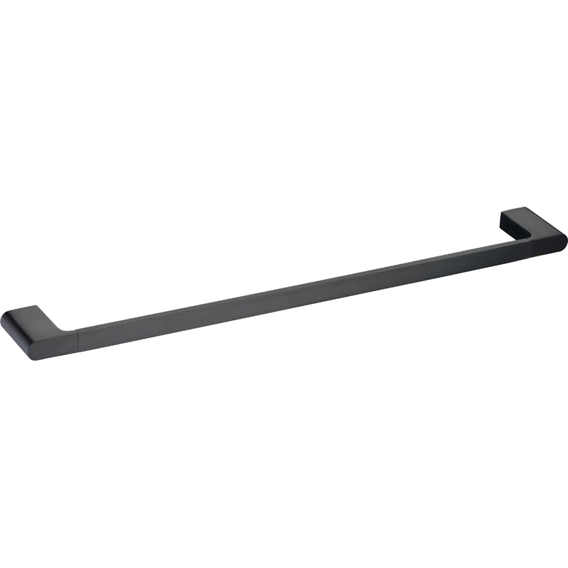 Cora Round Cornered Rectangle Single Towel Rail 800 mm -Matt Black