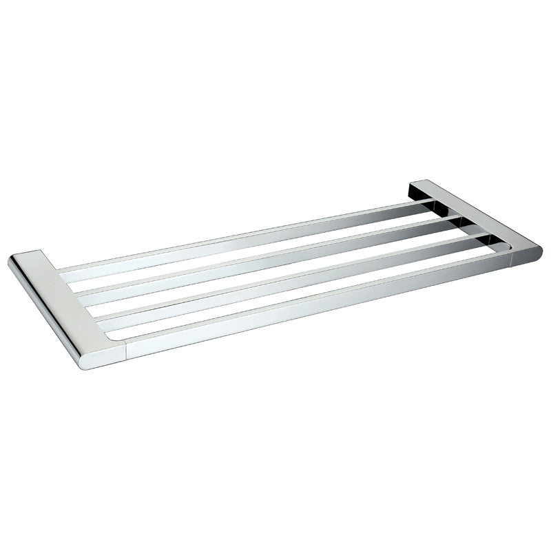Cora Round Cornered Rectangle Towel Shelf 600 mm-chrome