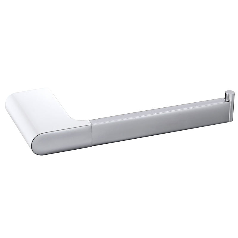 Cora Round Cornered Rectangle Paper Holder -Chrome and White