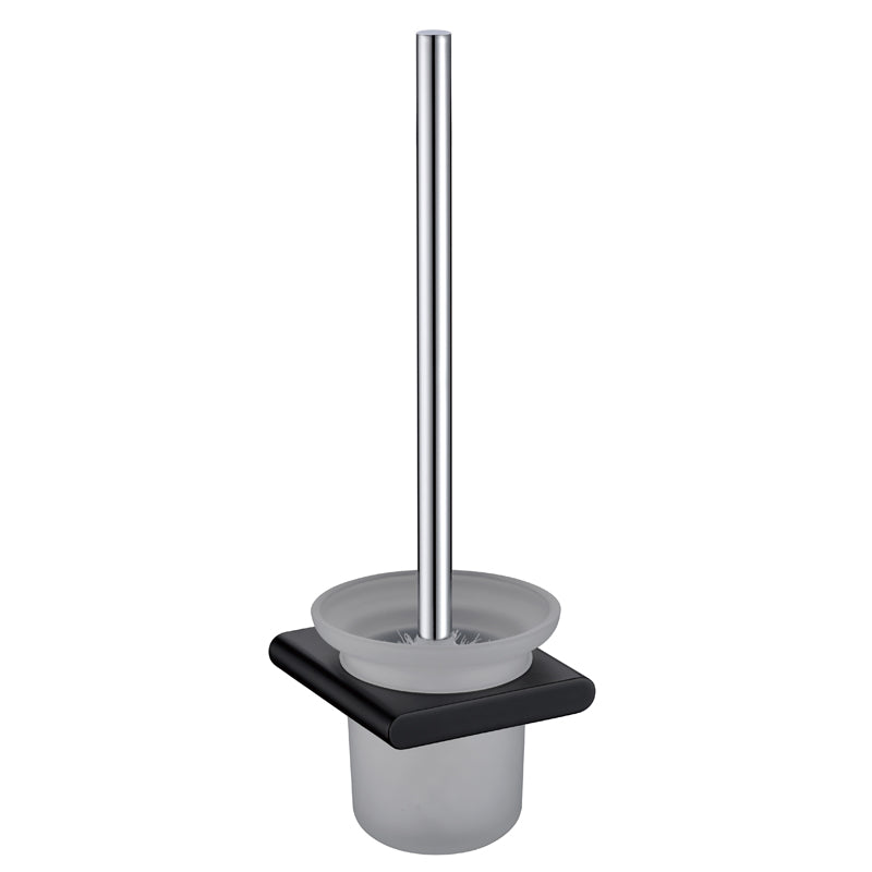 Cora Round Cornered Rectangle Toilet Brush Holder - Matt Black