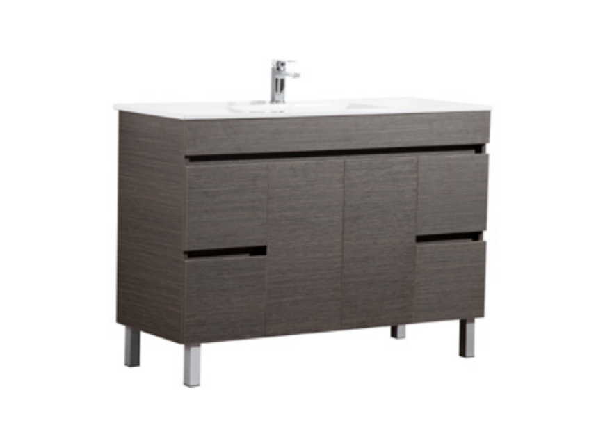 Evie - Wood Grain PVC Floor Vanity 1200*460*860mm Single Bowl