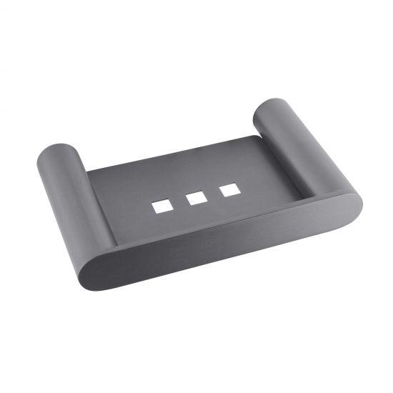 RUSHY Gun Metal Grey Soap Dish Holder - Living and Bathroom