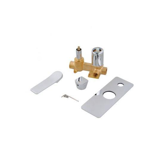 RUSHY Square Chrome Wall Mixer With Diverter - Living and Bathroom